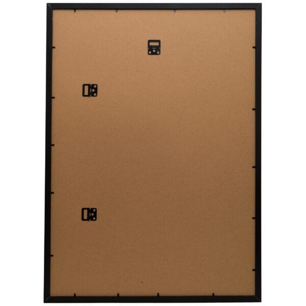 Back of a large photo frame with hooks.