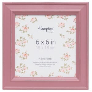 Pink 6x6 inch decorative photo frame.