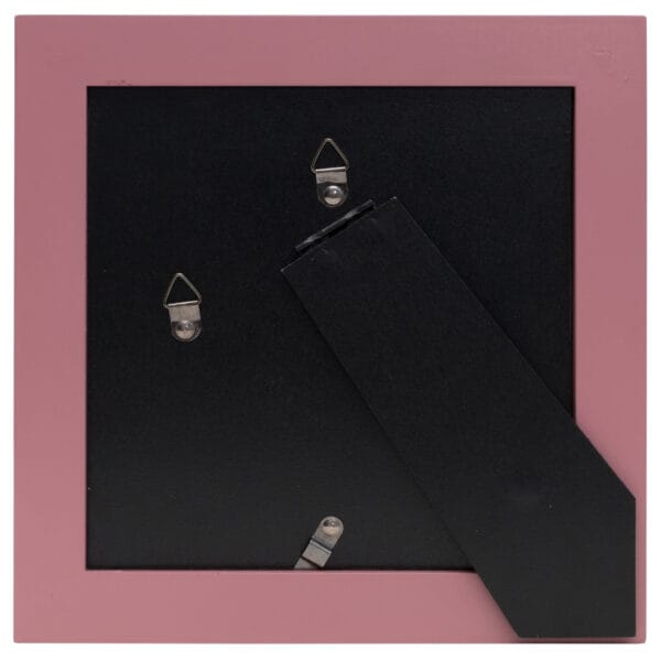 Back of pink photo frame with stand