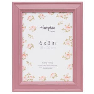 Pink 6x8 inch floral photo frame