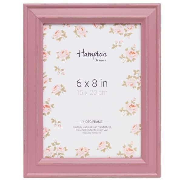 Pink 6x8 inch floral photo frame