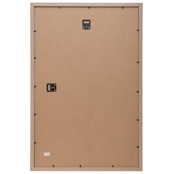 Back of wooden picture frame with hooks