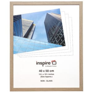 Inspire frame with modern buildings image, 40x50 cm.