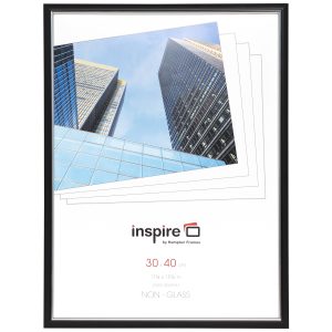 Black photo frame with skyscraper print