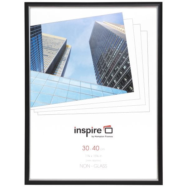 Black photo frame with skyscraper print