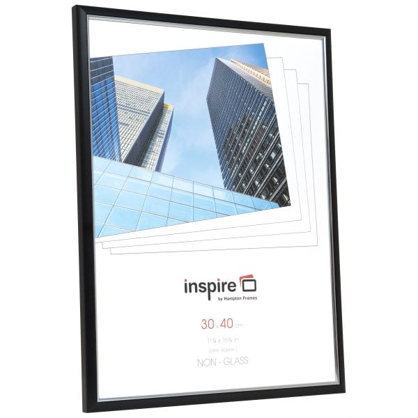 Black photo frame with skyscraper print