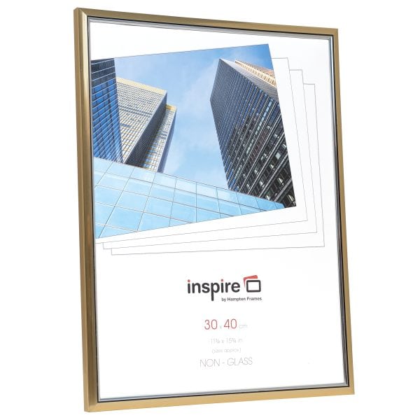 Gold picture frame with skyscraper photo