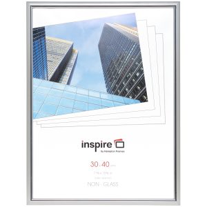 Silver photo frame with skyscraper print