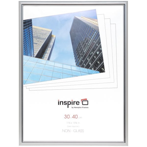 Silver photo frame with skyscraper print