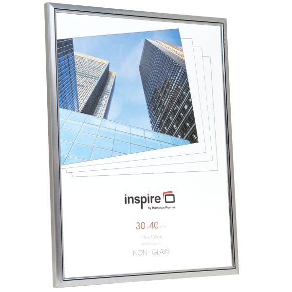 Silver photo frame with skyscraper print