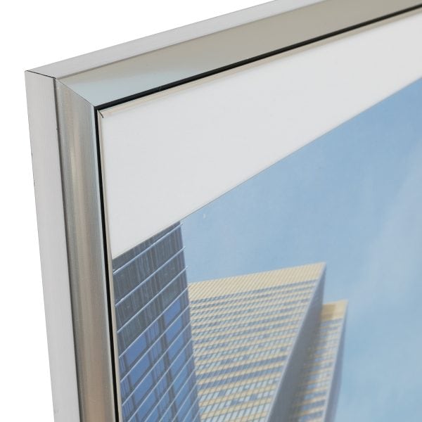 Close-up of aluminium window frame and glass
