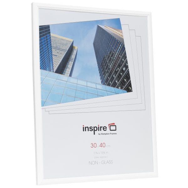 White photo frame with skyscraper print
