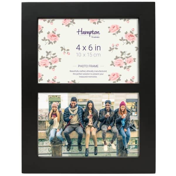 Black 4x6 inch Hampton photo frame
