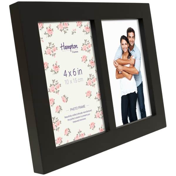 Black double 4x6 inch photo frame