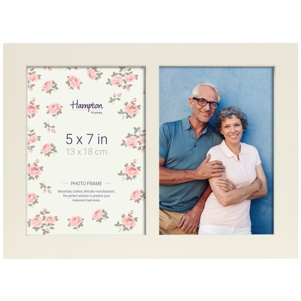 Cream double photo frame with couple portrait
