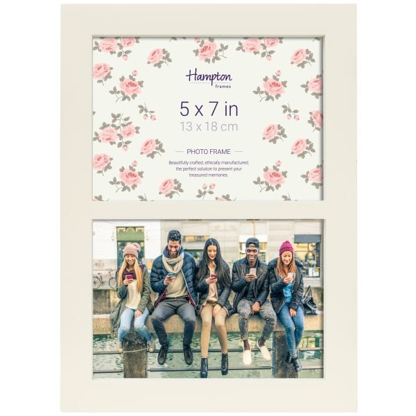 Cream 5x7 inch floral photo frame