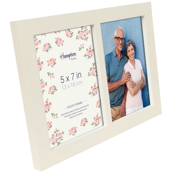 Cream double photo frame with couple portrait