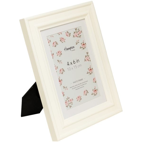 Cream 4x6 inch floral photo frame
