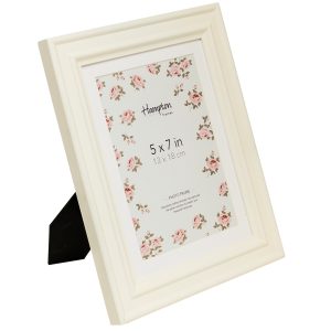 Cream 5x7 photo frame with floral insert