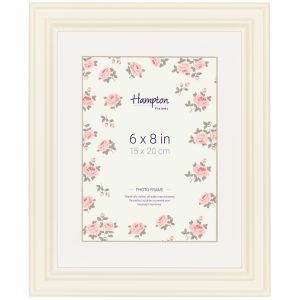 Cream 6x8 inch floral photo frame