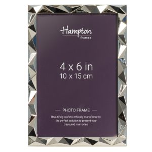 Silver geometric 4x6 inch photo frame