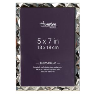Silver geometric 5x7 photo frame