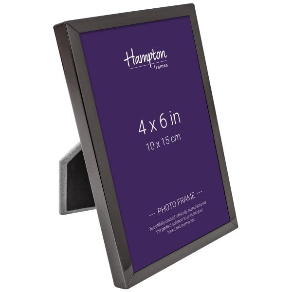 Black 4x6 inch photo frame with stand