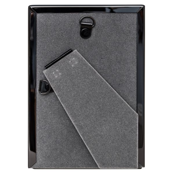 Back of black photo frame with stand