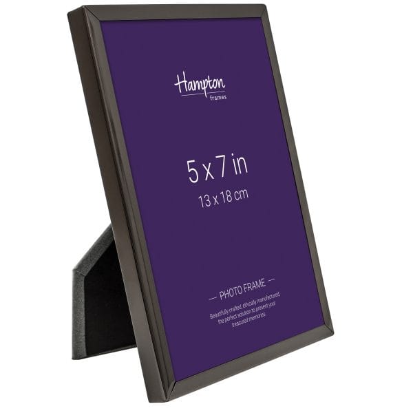 Black 5x7 inch photo frame with stand