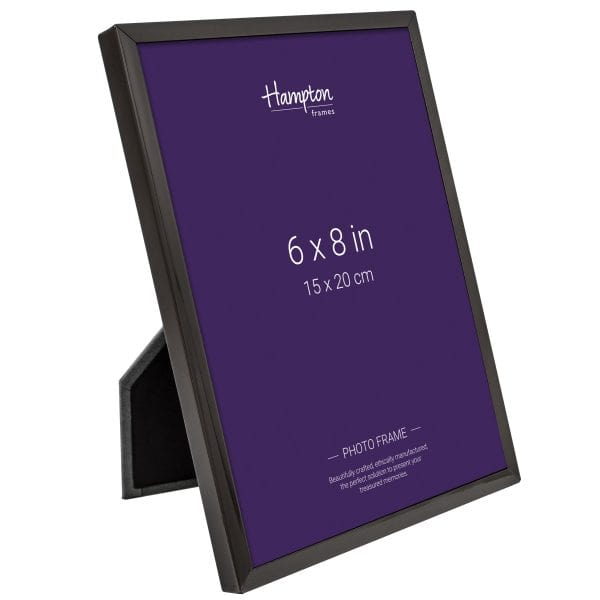 Black 6x8 inch photo frame with stand