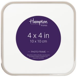 White 4x4 inch Hampton photo frame