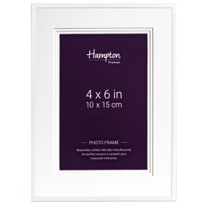 White 4x6 inch Hampton photo frame