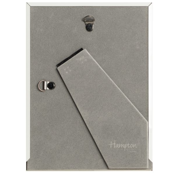 Back of grey photo frame with stand