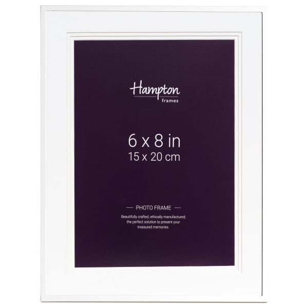 White Hampton 6x8 inch photo frame