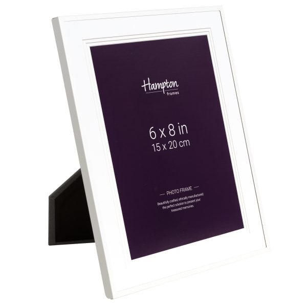 White 6x8 inch photo frame with mount