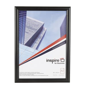 Black A3 aluminium snap frame with non-glass front